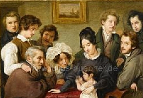 1830 Familienbildnis - Farbenskizze | Julius Hübner