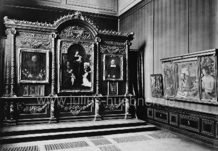 Dresden Gemäldegalerie Aufstellung Holbeinsche Madonna um 1860 